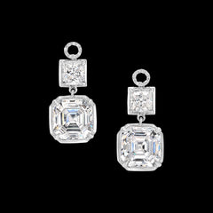Asscher Pendant Hoop Earrings
