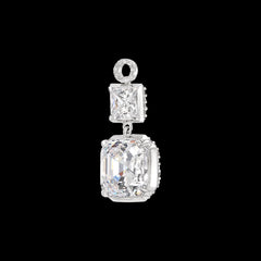 Asscher Pendant Hoop Earrings