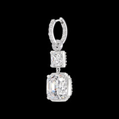 Asscher Pendant Hoop Earrings