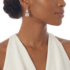 Asscher Pendant Hoop Earrings