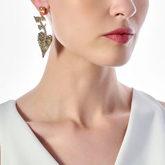 Autumn Acorn Heart Earrings