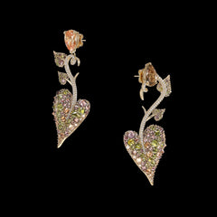 Autumn Acorn Heart Earrings
