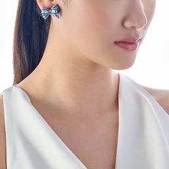 Baby Blue Mini Bow Tie Earrings