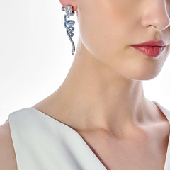 Baby Blue Ribbon Twirl Earrings