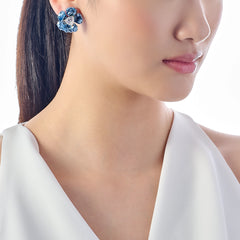 Baby Blue Rose Studs