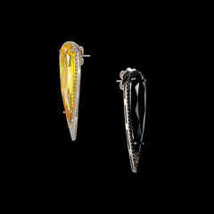 Black Canary Glimmer Earrings. Lab-Grown Simulated Diamond