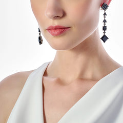 Black Diamond Tropical Drop Earrings