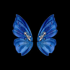 Blue Butterfly Earrings. Lab-Grown Sapphire