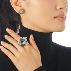 Blue Geranium Studs