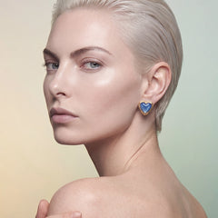 Blueberry Heart Studs. Lab-Grown Fruit Gems™