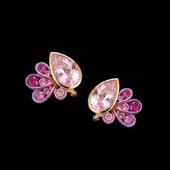 Blush Girolle Studs. Lab-Grown Sapphire