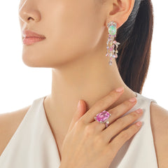 Blush Opal Passiflora Earrings