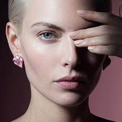 Blush Petal Studs. Lab-Grown Sapphire
