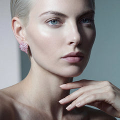 Blush Petal Studs. Lab-Grown Sapphire
