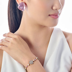 Rose Sapphire Daisy Diamond Bracelet