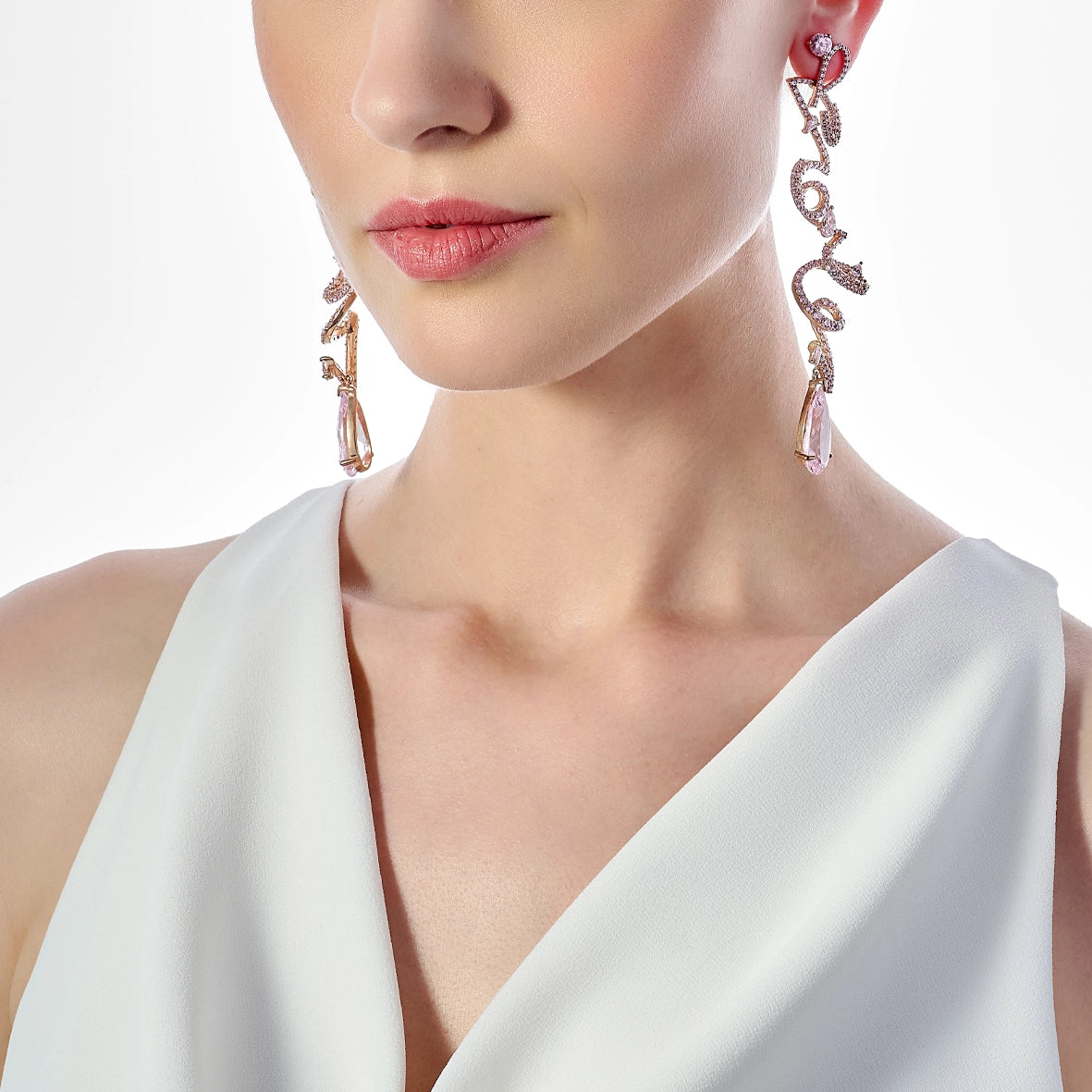 Blush Script Earrings