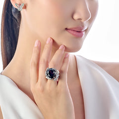 Pink Tourmaline Swallowtail Ring