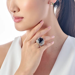 Pink Tourmaline Swallowtail Ring