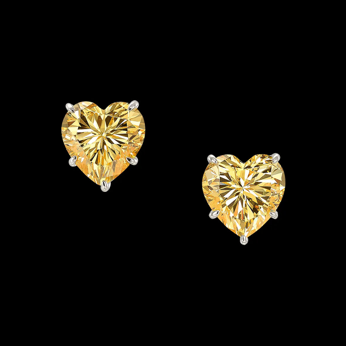 Canary Heart Studs