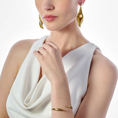 Champagne Acorn Leaf Earrings