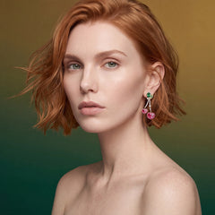 Cherry Drop Earrings. Lab-Grown Ruby