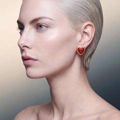 Cherry Heart Studs. Lab-Grown Fruit Gems™