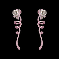 Cinderella Ribbon Twirl Earrings. Lab-Grown Sapphire