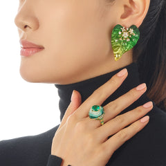 Citrus Poison Ivy Earrings