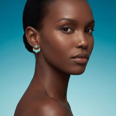 Turquoise Twinkle Ear-Jacket. Lab-Grown Turquoise