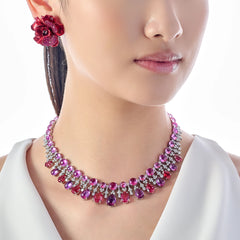 Pomegranate Tutti Frutti Necklace, Faceted