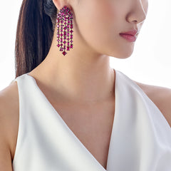 Crimson Cascade Earrings