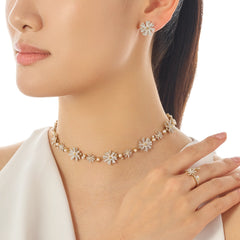 Citrine Daisy Drop Earrings