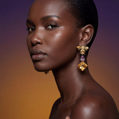 Bumble Citrine Earrings. Lab-Grown Citrine