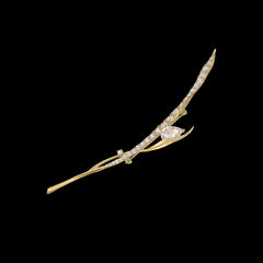 Diamond Blades of Grass Brooch. Lab-Grown Simulated Diamond