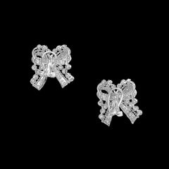 Diamond Dentelle Bow Studs
