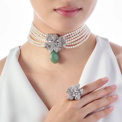 Jade Pearl Bloomingdale Choker