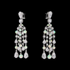 Diamond Opal Raindrop Earrings