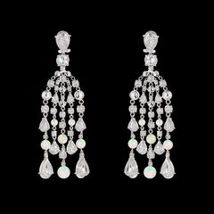 Diamond Opal Raindrop Earrings