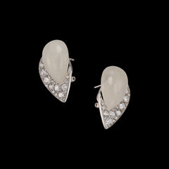 Eclipse Chalcedony Earrings. Lab-Grown Chalcedony