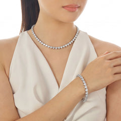 Eternity Heart Bracelet. White Gold