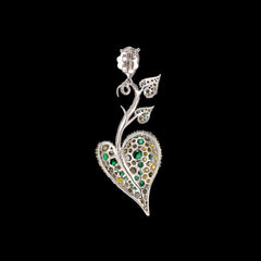 Emerald Acorn Heart Earrings