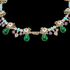 Emerald Amethyst Palm Paradise Necklace