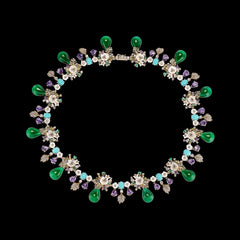 Emerald Amethyst Palm Paradise Necklace
