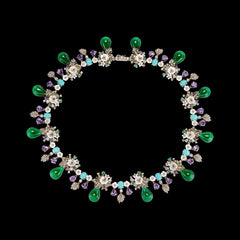 Emerald Amethyst Palm Paradise Necklace