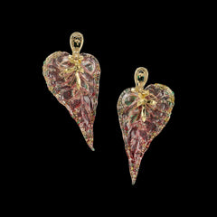 Emerald Beetroot Begonia Earrings