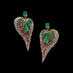 Emerald Beetroot Begonia Earrings