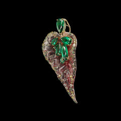Emerald Beetroot Begonia Earrings