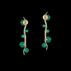Emerald Blades of Grass Earrings