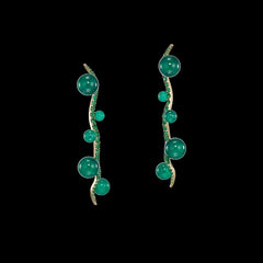 Emerald Blades of Grass Earrings