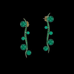 Emerald Blades of Grass Earrings